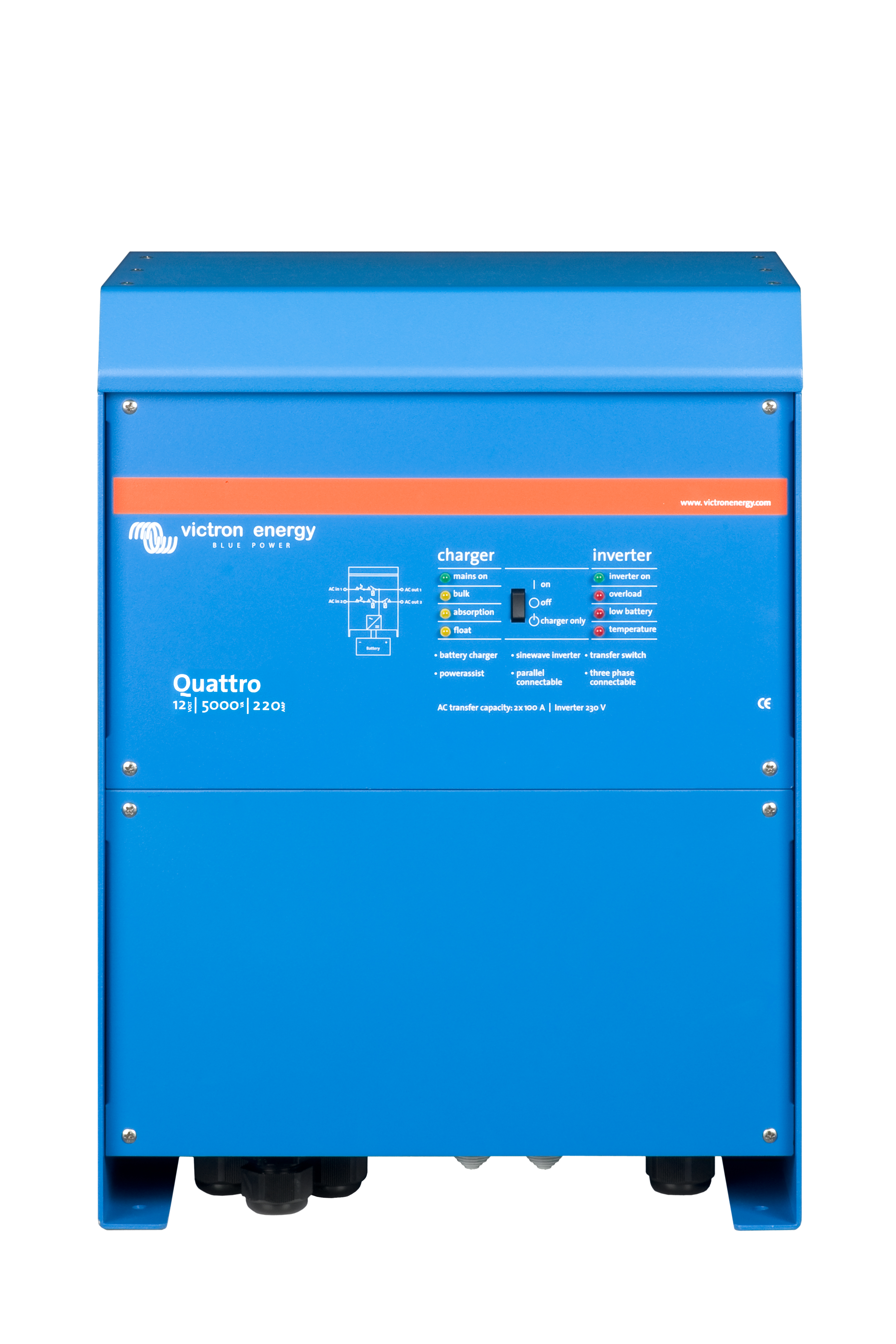 Victron Energy Quattro İnverter/Şarj Cihazı 12/5000/220-100/100 